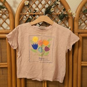 Zara Kids Floral Graphic Tee - Pink